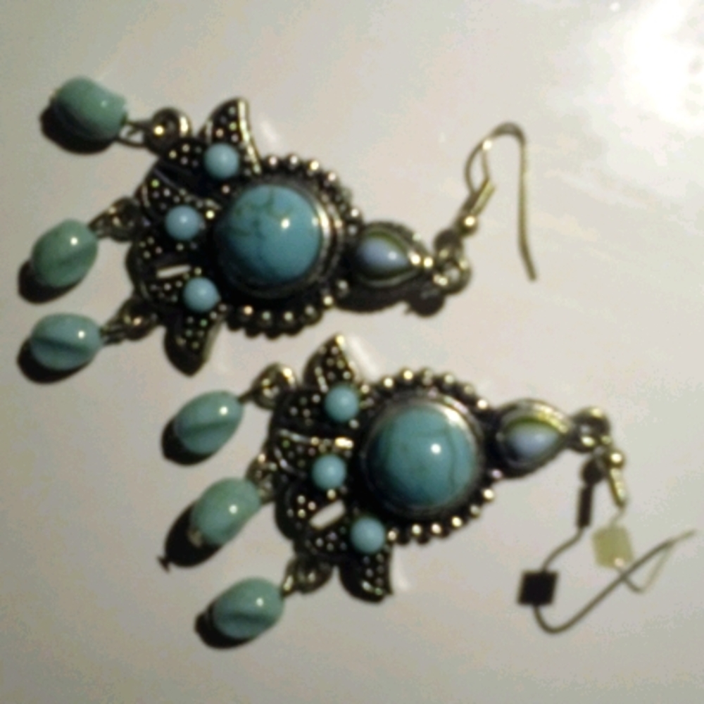 COPY - Turquoise Silver drop earrings